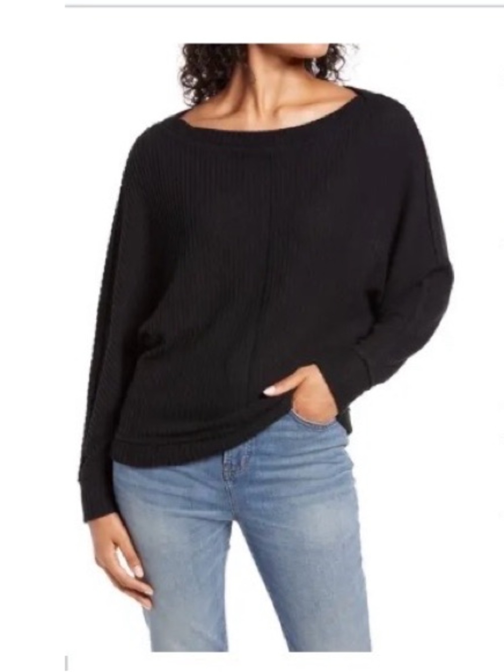 Caslon Boatneck Waffle Top